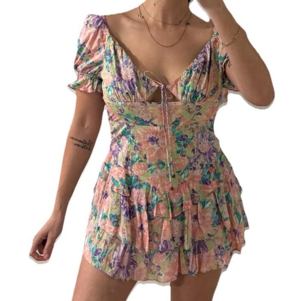Women’s Sundae‎ Muse Romper Dress Size 8 Spring Floral Cute Summer